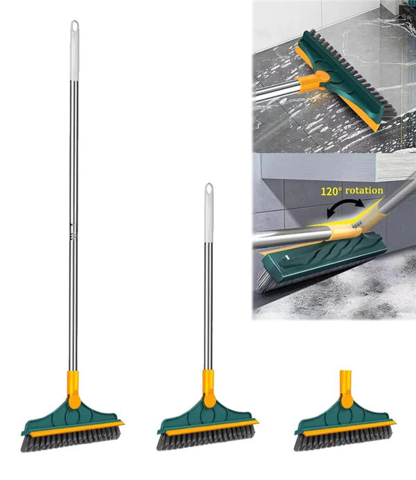 Floor Scrub Brush 2 In 1 Removable Wiper Magic Broom Brush