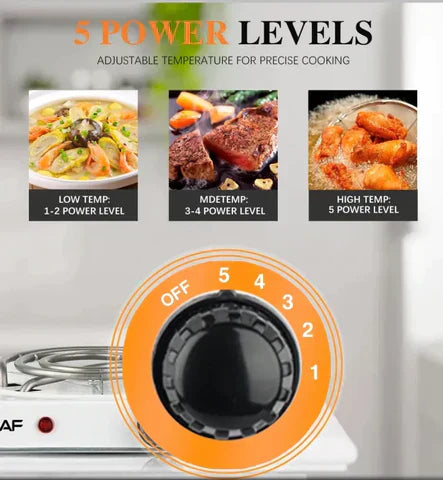 ORIGINAL ELECTRIC STOVE FOR COOKING - HOT PLATE HEAT UP IN JUST 2 MINS - 1000W AUTOMATIC