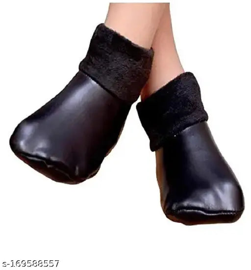 Winter Warm PU Leather Non-Slip Socks  For Men Women