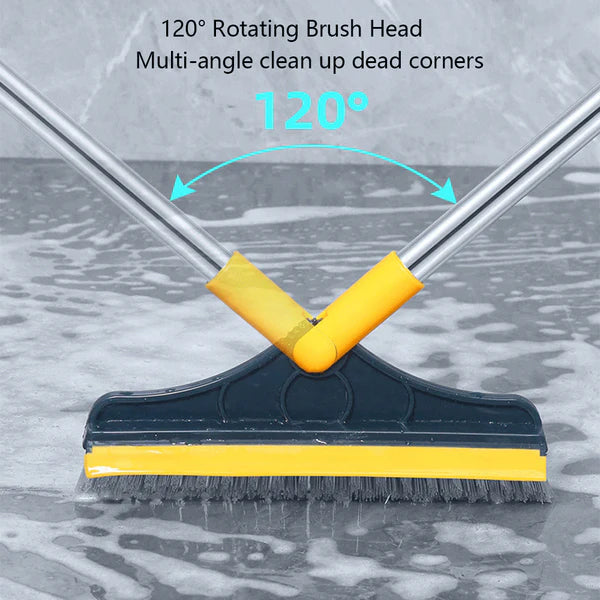 Floor Scrub Brush 2 In 1 Removable Wiper Magic Broom Brush