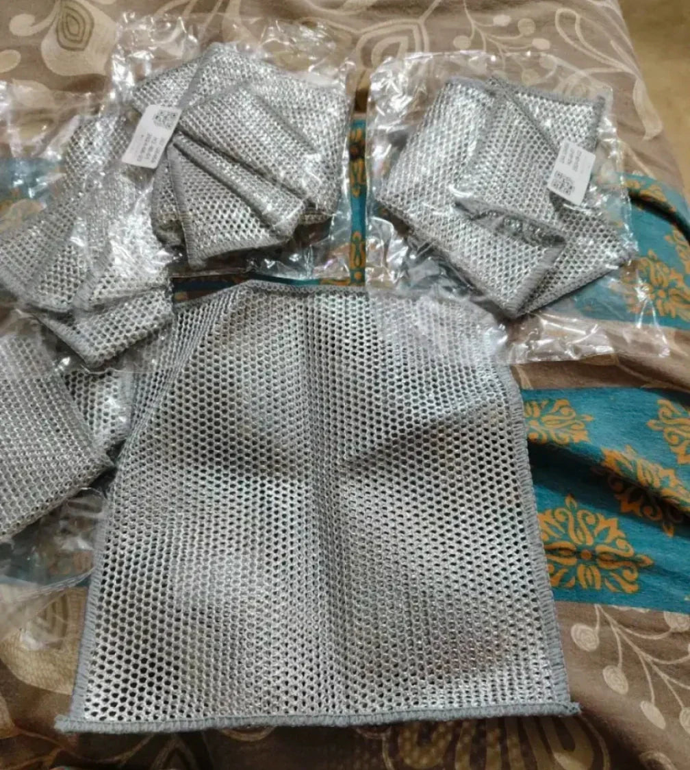 MULTIPURPOSE WIRE DISHWASHING RAGS FOR WET AND DRY - PACK OF 5