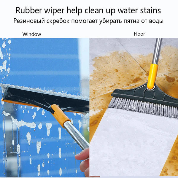 Floor Scrub Brush 2 In 1 Removable Wiper Magic Broom Brush