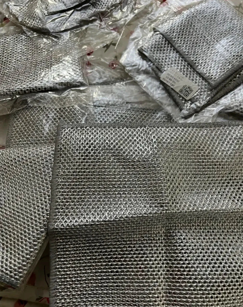 MULTIPURPOSE WIRE DISHWASHING RAGS FOR WET AND DRY - PACK OF 5